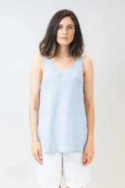 MOS Clothing Shop 16 Naturals V Neck Top In Stripe