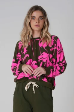 Robb & Lulu Dover Top In Print -MOS Clothing Shop oc3010 dover sweat print1