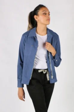 Pako Litto Chino Everyday Zipper Jacket In Indigo