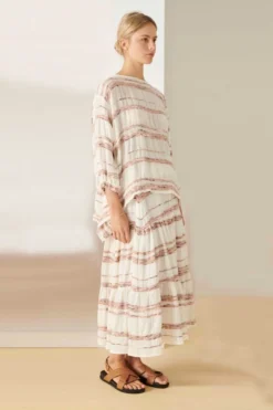 POL Artisan Skirt In Stripe