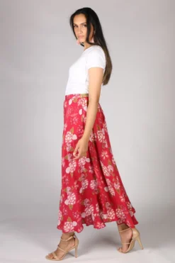 Anupamaa Bias Floral Skirt In Rose