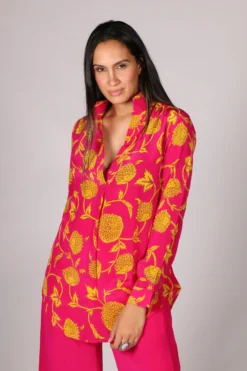 Anupamaa Rome Chrysanthemum Shirt In Fuchsia