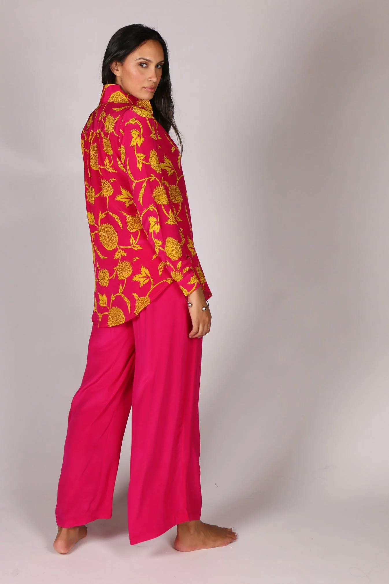 Anupamaa Rome Chrysanthemum Shirt In Fuchsia 6 Anupamaa Rome Chrysanthemum Shirt In Fuchsia - Image 4