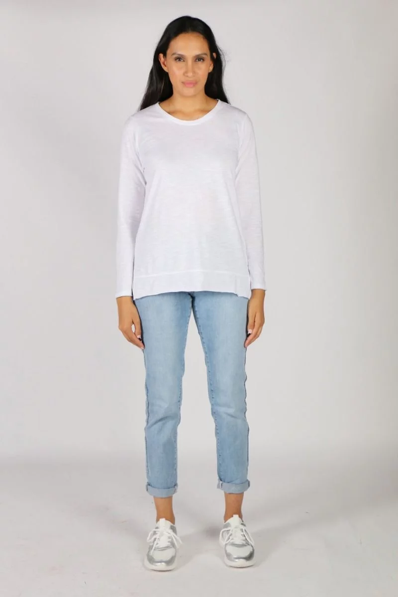 Jersey Long Sleeve Tee By Jump In White 6 Jersey Long Sleeve Tee By Jump In White - Image 4