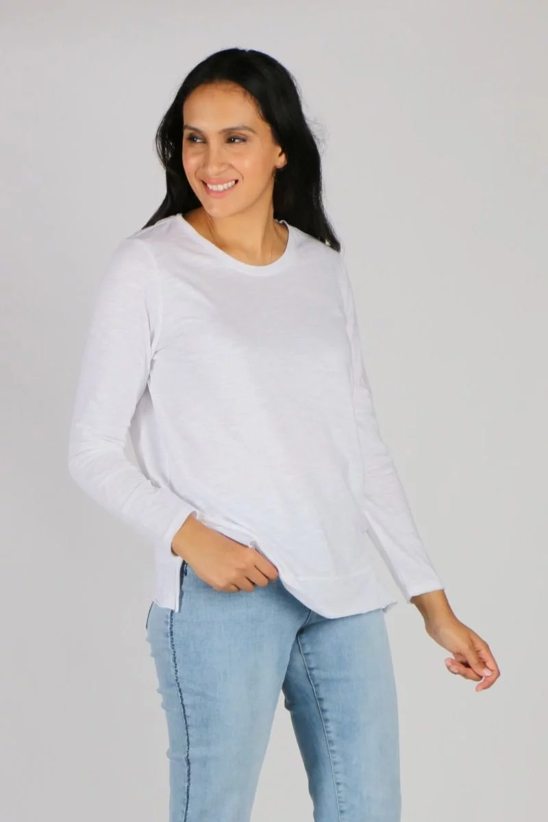 Jersey Long Sleeve Tee By Jump In White 5 Jersey Long Sleeve Tee By Jump In White - Image 3