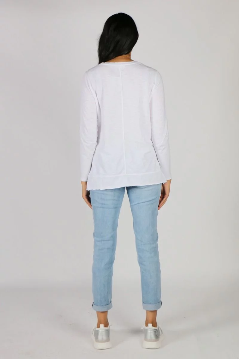 Jersey Long Sleeve Tee By Jump In White 4 Jersey Long Sleeve Tee By Jump In White - Image 2