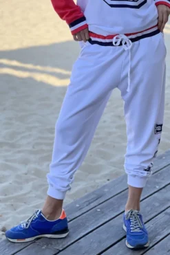 Hammill & Co Retro 76 Track Pant In White 7 Hammill & Co Retro 76 Track Pant In White -MOS Clothing Shop red 1a