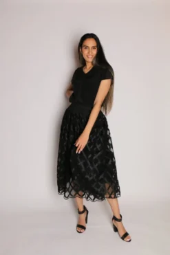 Free Falling Skirt In Black By Trelise Cooper 11 Free Falling Skirt In Black By Trelise Cooper -MOS Clothing Shop tc3043021 trelise black 15