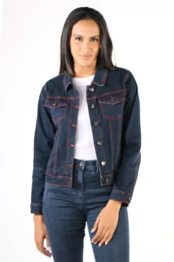 Threadz Contrast Trucker Jacket In Denim