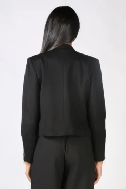 Vassalli Cropped Stud Jacket In Black 10 Vassalli Cropped Stud Jacket In Black -MOS Clothing Shop vassalli 1