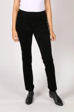 Vassalli Wide Leg Corduroy Pant In Black