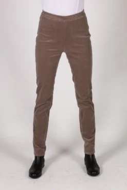 Vassalli Wide Leg Corduroy Pant In Taupe