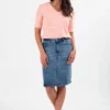Vassalli Denim Skirt In Blue 2 Vassalli Denim Skirt In Blue -MOS Clothing Shop vassalli 372av skirt denim 1