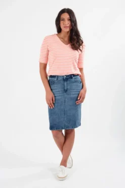 Vassalli Denim Skirt In Blue